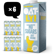 Oatly "No" Sugars Oat Drink 1 Litre (Pack of 6)