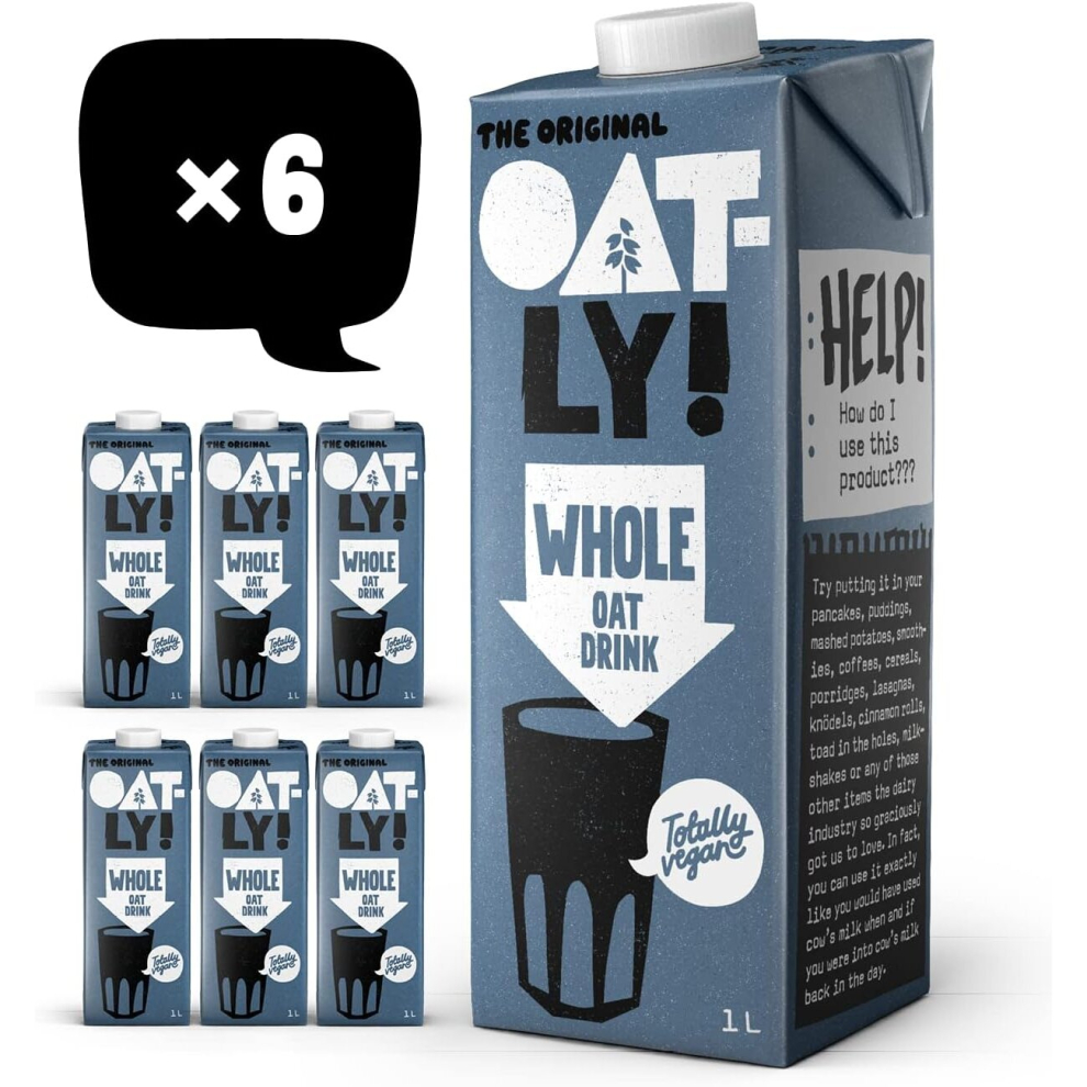 Oatly Whole Oat Drink 1 Litre (Pack of 6)