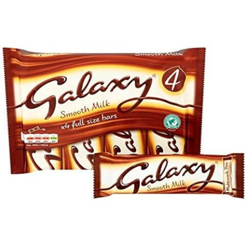Galaxy Galaxy Smooth Milk Chocolate Bars, Snack Bars, Sharing Pack, 4 x 42g 2