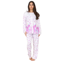 (Purple, XL) Ladies Pyjama Set Long Sleeve Buttons Through Floral Soft Nightwear loungewear