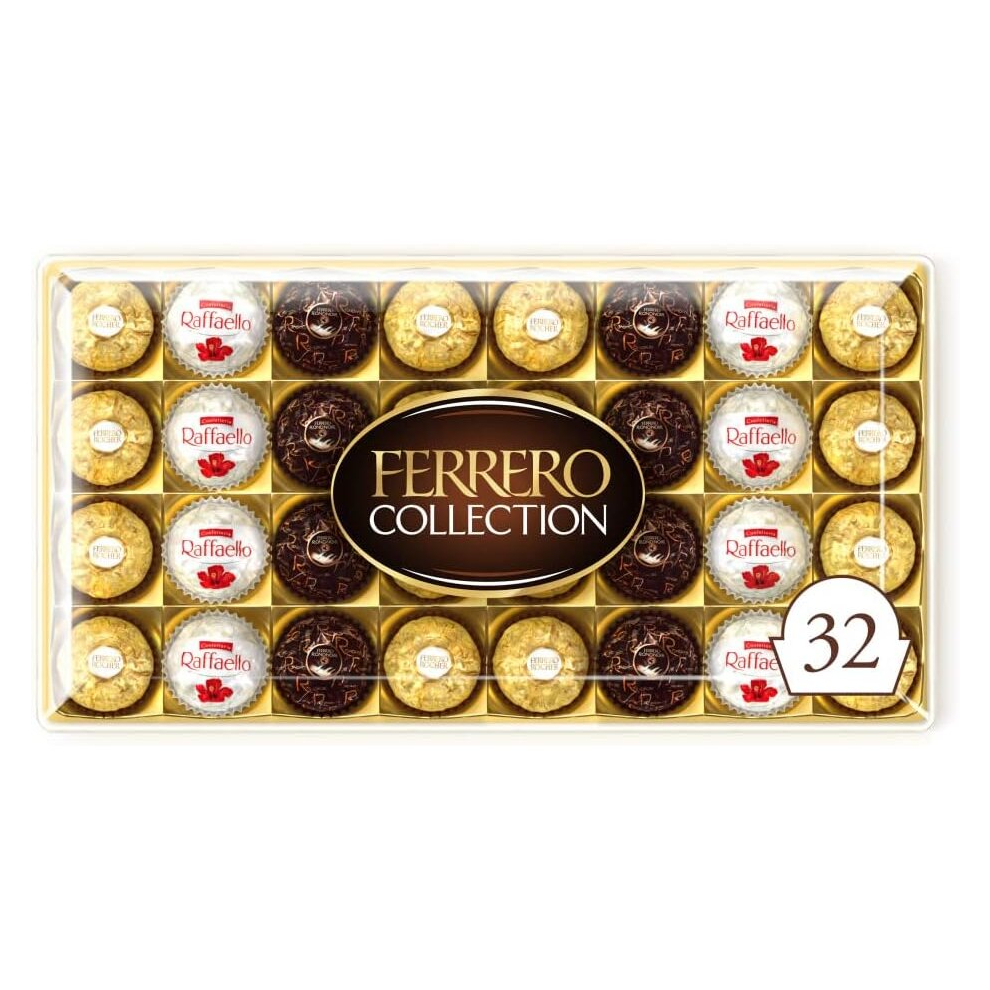 Ferrero Collection Pralines, Easter, Chocolate Gift, Assorted Rocher, Coconut Raffaello and Dark Chocolate Rondnoir, Box of 32 (359g)