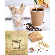 (5.5", 1000) Wooden Coffee stirrers For Hot drinks 5.5'' / 7'' Size Buy up to 10,000 pcs