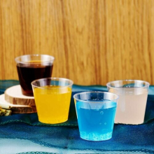 (50) Disposable Shot Glasses Reusable Plastic 25ml Party Jelly Cups 2cl