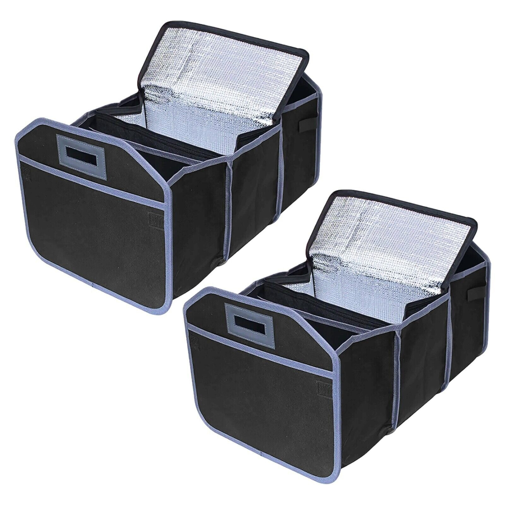 Car Boot Organiser Bag Removable Cooler Liner Collapsible Foldable Trunk Storage (Pack of 2, 550mm x 360mm x 300mm)