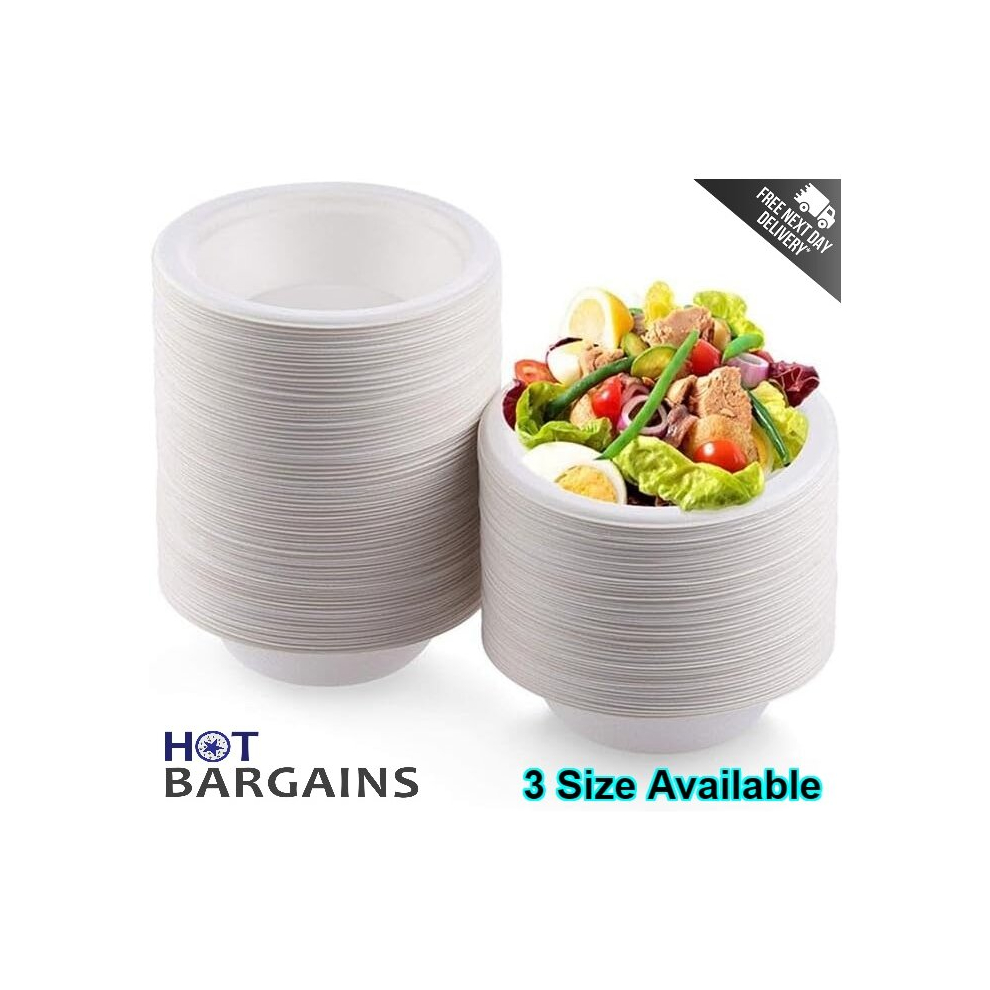 (8oz, 50) Disposable Bowls For Hot Food Biodegradable & Eco-Friendly 8oz/12oz/16oz