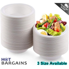 (8oz, 100) Disposable Bowls For Hot Food Biodegradable & Eco-Friendly 8oz/12oz/16oz