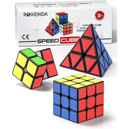 ROXENDA Speed Cube Set of 2X2X2 3X3X3 Pyramid Cube Original Smooth Fast ...