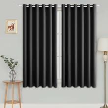 (46" x 54") Ring Top Curtains Thermal Blackout Grey Drapes UK