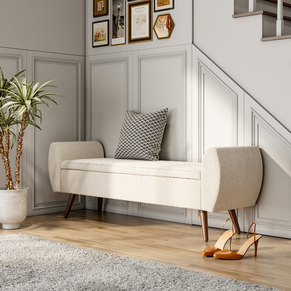 Teddy Fur Upholstered Storage Bench