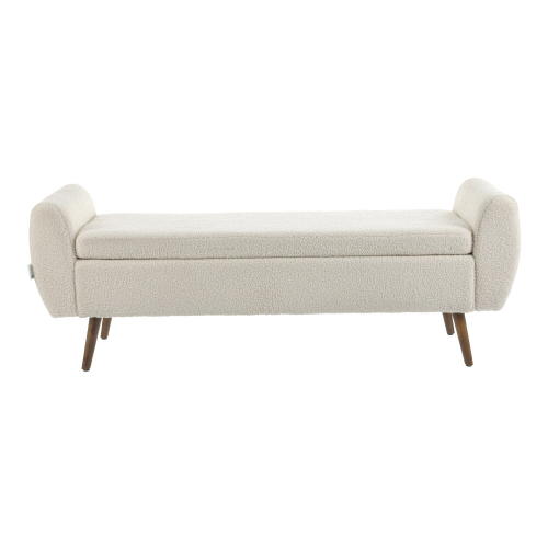 Living And Home Teddy Fur Upholstered Storage Bench 2