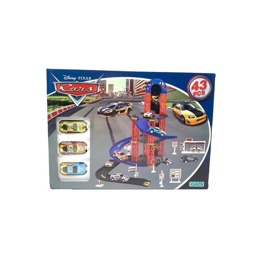 Disney Pixar Cars Parking Super Garage Kids Play Set 43 Pieces