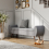 Living And Home (Grey) Linen Upholstered Storage Bench 1