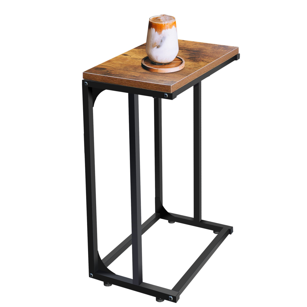 C-Shaped Side Table, Bedside Table, Sofa Side Table, Coffee Table Metal Frame for Living Room, Bedroom Industrial Style