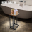 C-Shaped Sofa Side Table Metal Frame Industrial Style 10