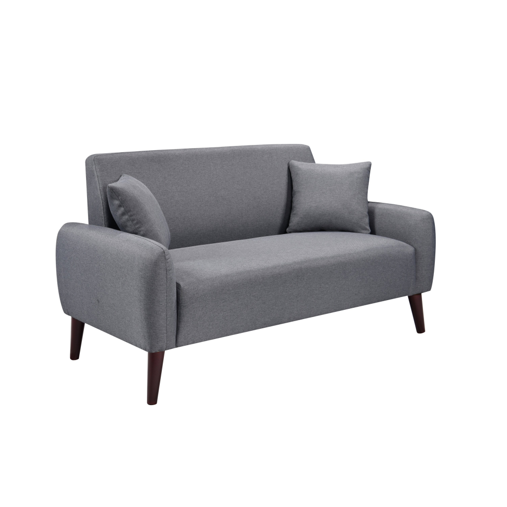 (2 Seater Sofa Only) Grey Linen Sofa Set 3 Seater Sofa 2 Seater Sofa And Chair
