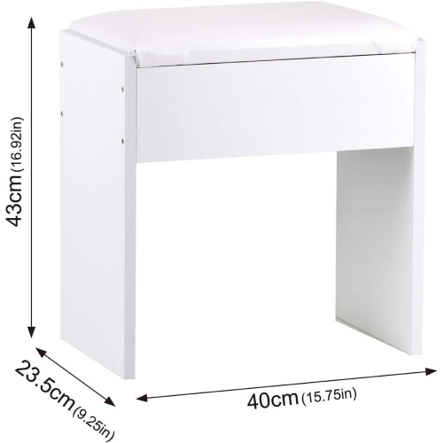 Joolihome Dressing Table Stool Padded Bench Wooden Makeup Seat 2