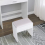 Joolihome Dressing Table Stool Padded Bench Wooden Makeup Seat 7