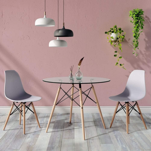Joolihome Round Dining Table 90cm Glass Table 2