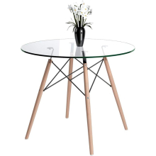 Round Dining Table 90cm Glass Table