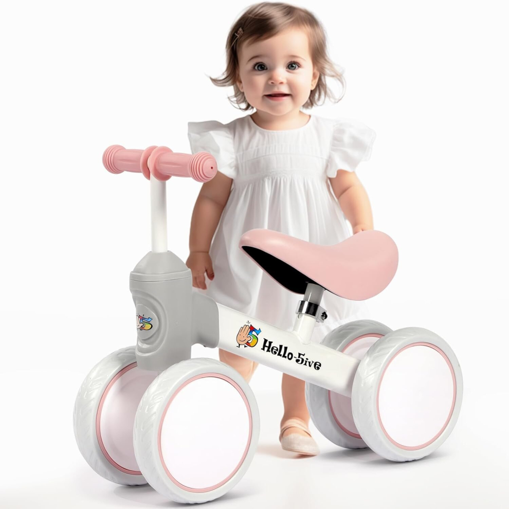 (white&pink) Baby Balance Bike for 1-3 Year Old Boys Girls Kids