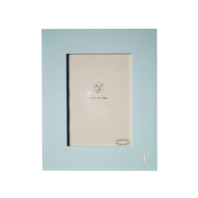 5x7 Blue Wooden Silver Latin Cross Photo Frame