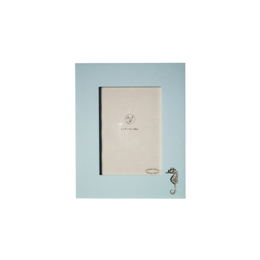 5x7 Blue Wooden Seahorse Photo Frame