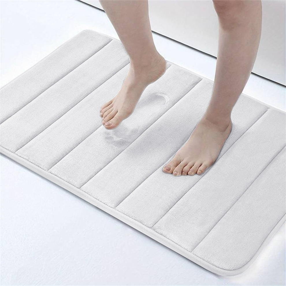 (White Bath Mat, (50x80)cm) Non Slip Large Bath Mat Waterproof