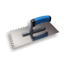 Stainless Steel Flooring Trowel 130mm x 270mm with Comfort Grip / 10mm x 10mm