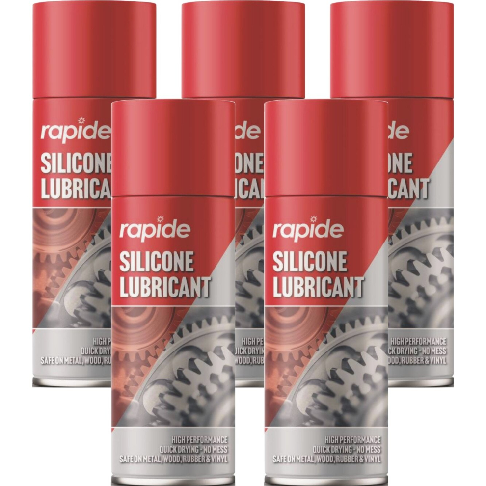 5 x 300ml Silicone Grease Aerosol Spray Lubricant Can Resistant Oil