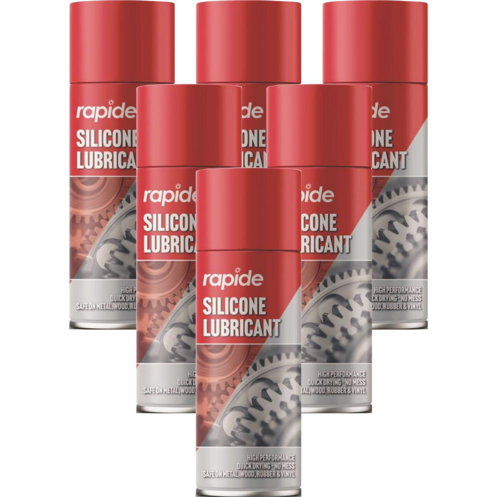 Rapide 6 X 300Ml Silicone Grease Aerosol Spray Lubricant Can Resistant Oil