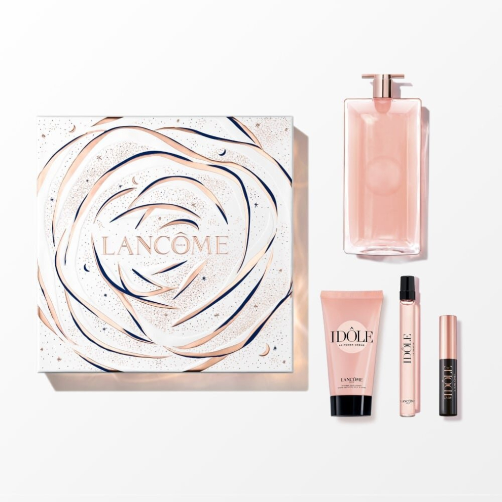 Lancome Idole Gift Set 100ml EDP Spray 50ml Body Lotion, 10ml EDP & 2.5ml Mascara