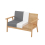MCC (Two seater, Grey) 1/2/3 Seater Fabric Upholstered Padded sofa 2