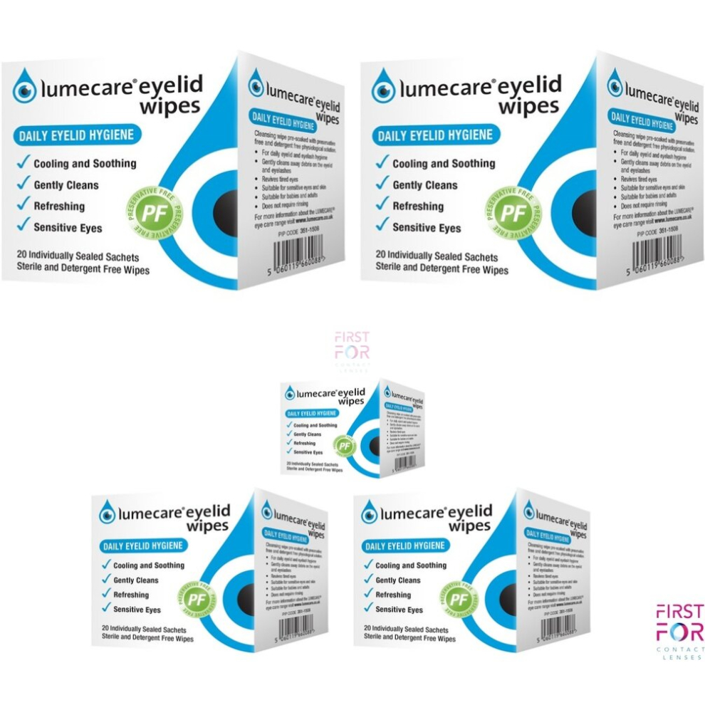 Lumecare Cleansing Cooling Soothing 100 Wipes Eyelid Hygiene