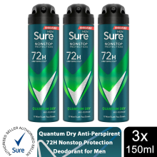 (Buy 3, Quantum Dry) Sure Men 72H Anti-Perspirant Deodorant 150ml
