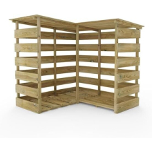 (Corner - 140cm Wide, 123cm Tall) Storehaus Wooden Log Store