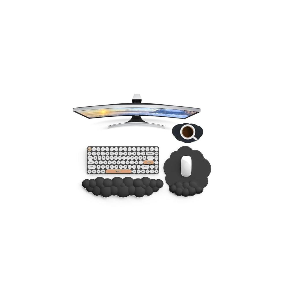 Cloud Wrist Rest Set With Mouse Mat ( ) 3 Pcs By Htt Global Black 703670063671