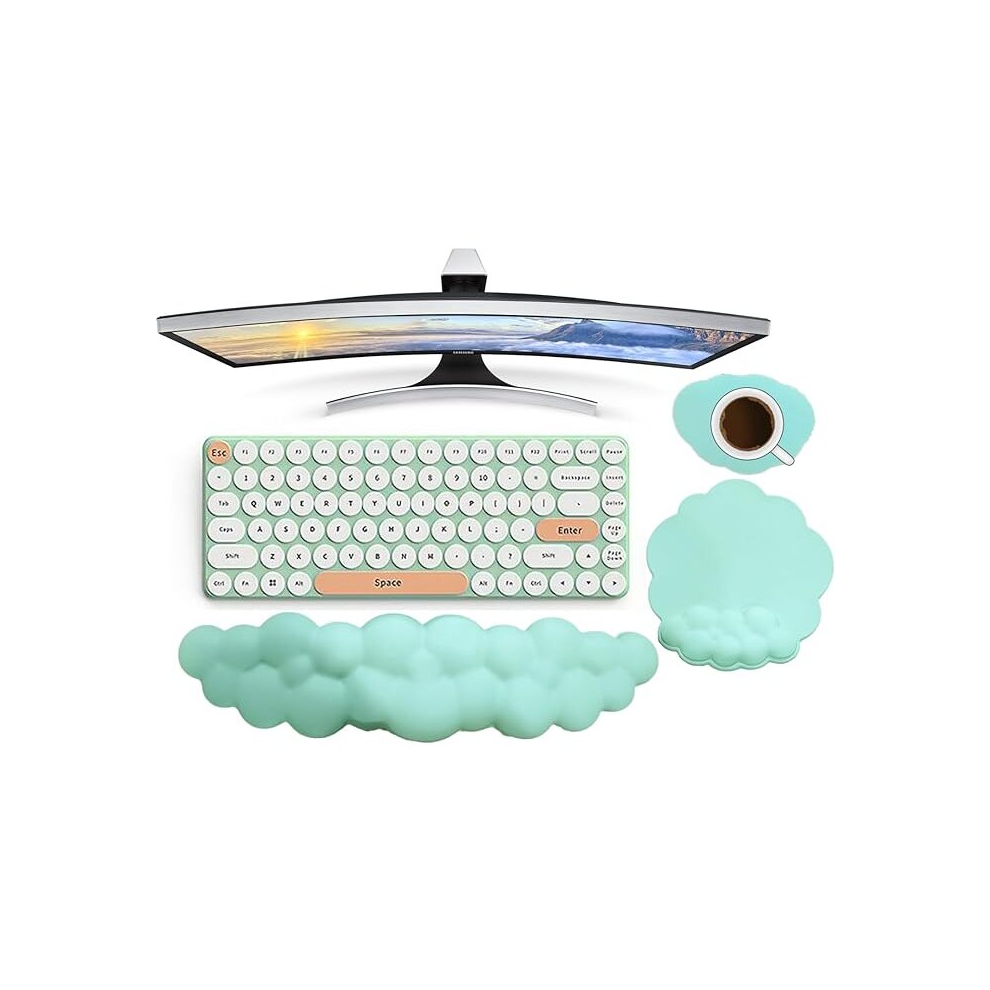 Cloud Wrist Rest Set With Mouse Mat ( ) 3 Pcs By Htt Global Green 703670063657