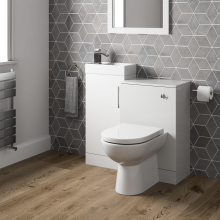 Modern Bathroom Toilet & Basin Sink Vanity Unit Furniture 900mm Gloss White
