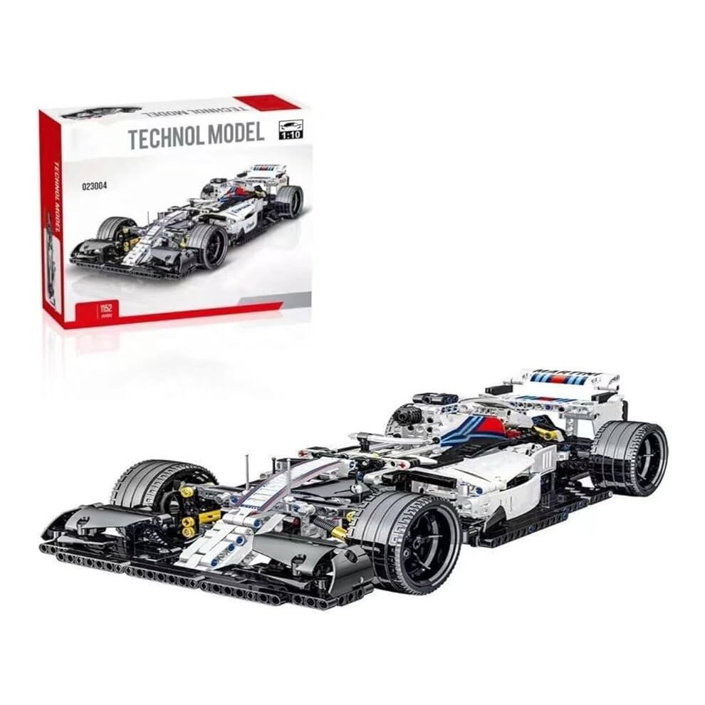 (WHITE) LEGO Compatible Technic McLaren Formula 1 Race Car Set for Adults, 1,434-Pc F1 Motor Sport Model Building Kit, Gift Idea for Men Collectible