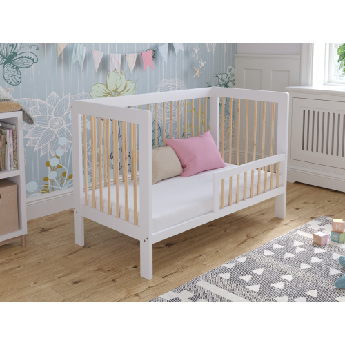 (White/Pine) Luca | Cot Bed 120x60cm 1