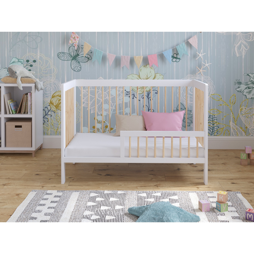 (White/Pine) Luca | Cot Bed 120x60cm