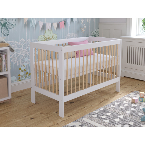 (White/Pine) Luca | Cot Bed 120x60cm 2