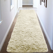 (Cream, 80 x 150 cm) Soft Shaggy Fluffy Rug Livingroom Bedroom Floor Area Carpets Bath & Door Mats