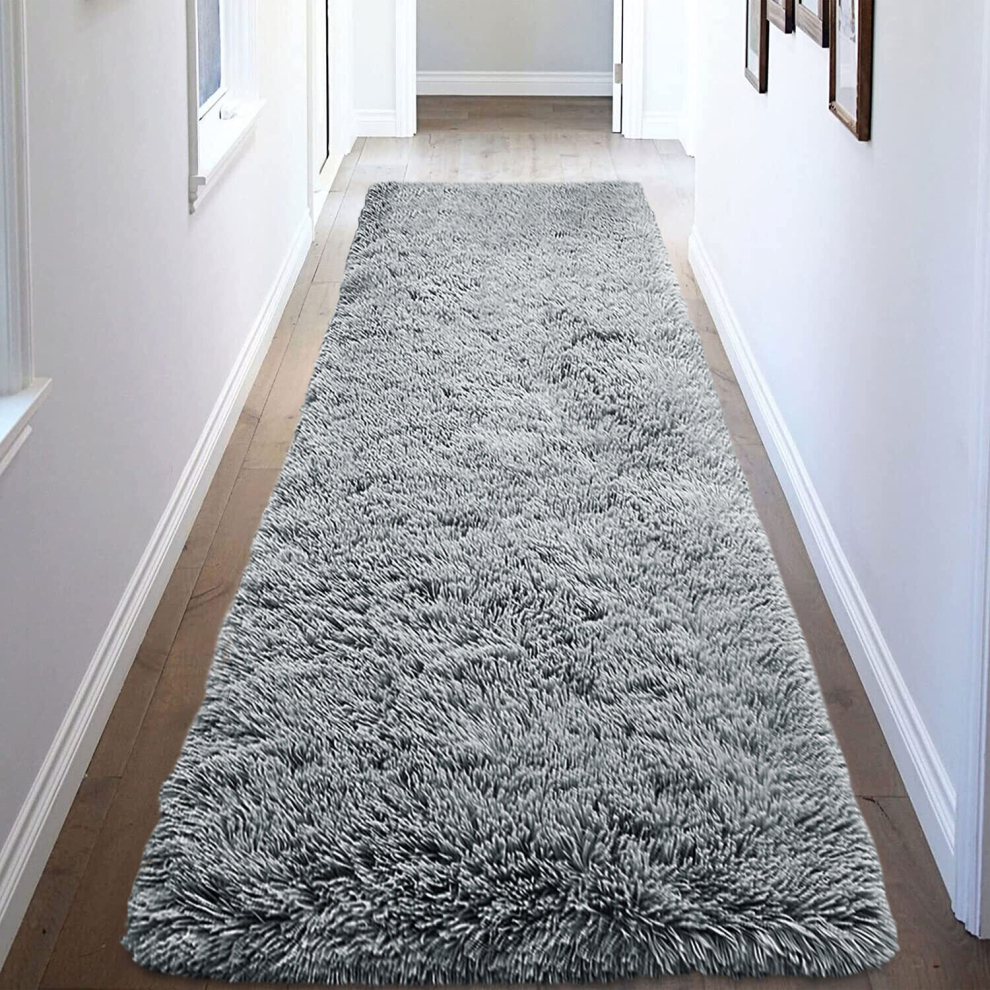 Aspire Homeware (, 80 X 150 Cm) Soft Shaggy Fluffy Rug Livingroom Bedroom Floor Area Carpets Bath & Door Mats Grey