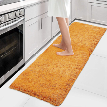 (Ochre, 60 x 220 cm) Soft Shaggy Fluffy Rug Livingroom Bedroom Floor Area Carpets Bath & Door Mats