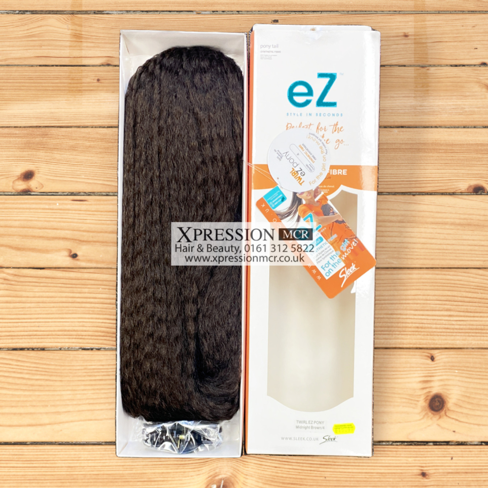 By Sleek Unisex Brown (4 Medium ) Sleek Twirl Ez Ponytail Crimped Style Hair 29'' Inch