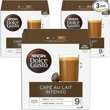 NESCAF? Dolce Gusto Caf? Au Lait Intenso Coffee Pods, 16 Capsules (48 Servings, Pack of 3, Total 48 Capsules)