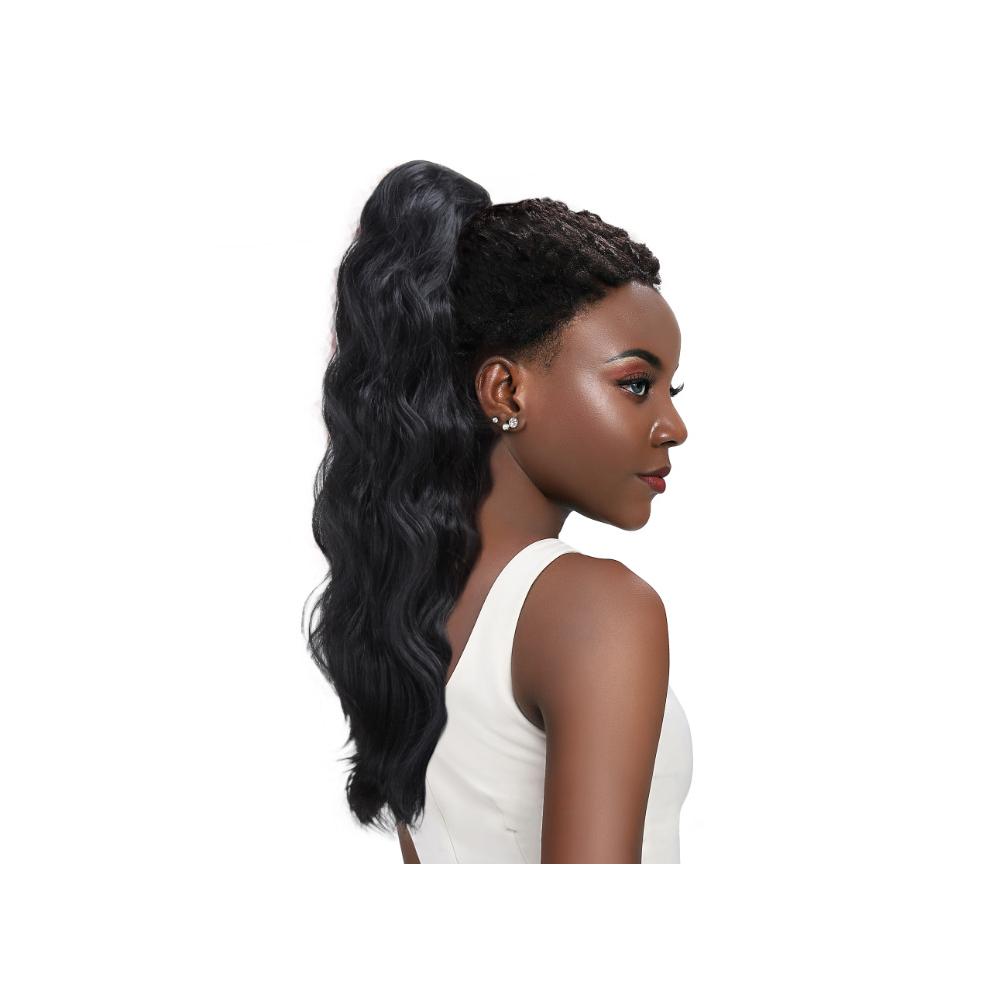 By Sleek (613 Light Blonde) Sleek Glow Wavy Synthetic Fibre Ponytail 20'' Inch