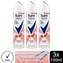(Buy 3, Uplifting & Fresh) Sure Women 72H Anti-Sweat Anti-Perspirant, 150ml