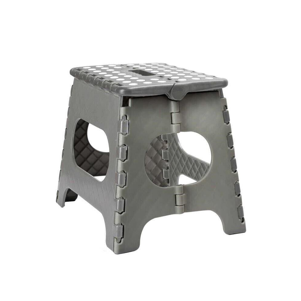 (Grey, Small) Mantraraj Folding Step Stool Lightweight Foldable Step Stool For Adults And Kids Great For Kitchen, Bathroom And Bedroom 5060913149307